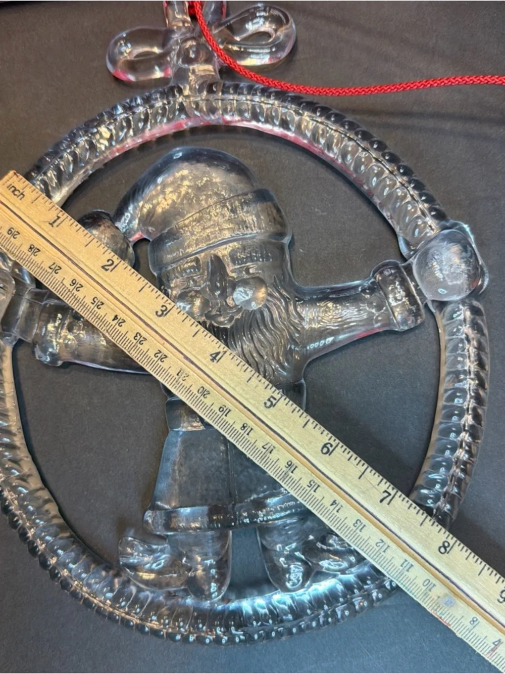 Vtg Kosta Boda Sweden Large Clear Glass Christmas Santa Ornament Sun Catcher